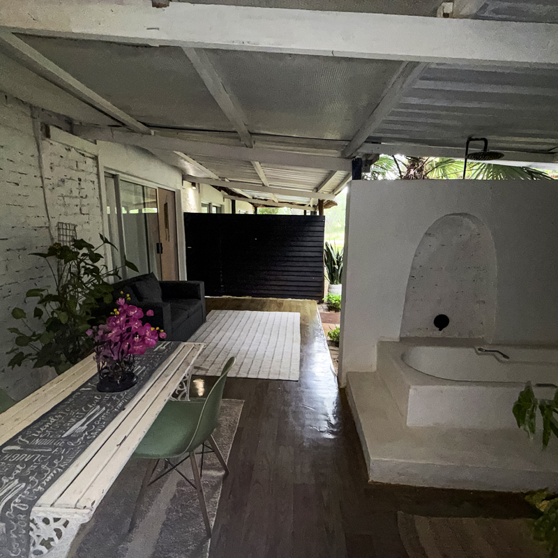 Outside Patio with Outdoor Shower/Bath